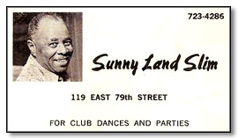 Sunnyland Slim business card